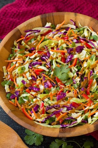 Asian Slaw Recipe (with Creamy Peanut Dressing!) - Cooking Classy