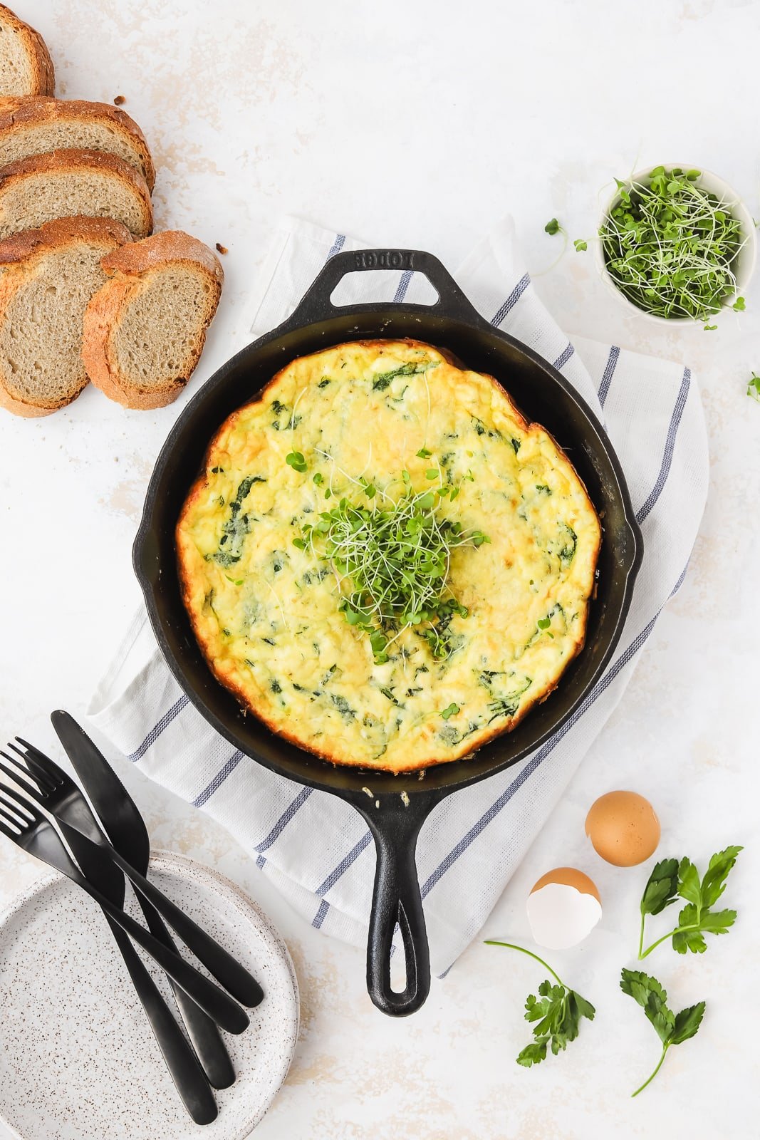 Spring Frittata with Arugula and Fresh Herbs