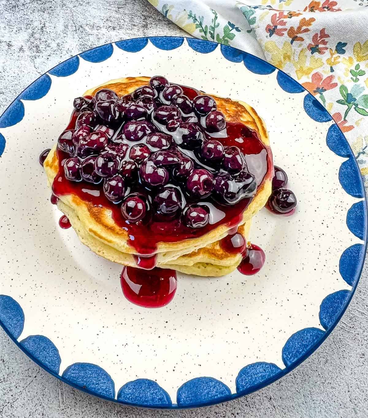 Buttermilk Blackstone Pancakes with Blueberry Sauce