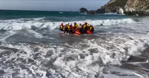 Three rescued off Portreath after becoming trapped by high tide in ...
