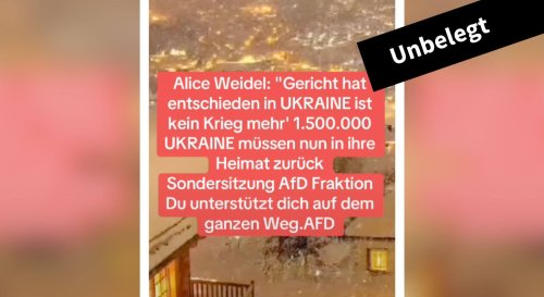 Gerichtsurteil zum Ende des Ukraine-Kriegs? Keine Belege für angebliche Äußerung von Alice Weidel