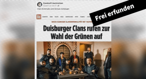 Gefälschter Bild-Artikel über Duisburger Clans, die angeblich zur Wahl der Grünen aufrufen