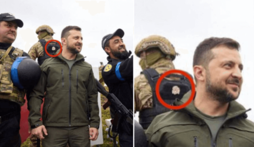 Ja, auf diesem Foto trägt ein ukrainischer Soldat einen Totenkopf-Aufnäher mit SS-Motiven