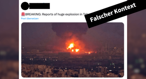 Falscher Kontext: Foto zeigt keine aktuelle Explosion in Teheran, sondern einen Großbrand in 2021