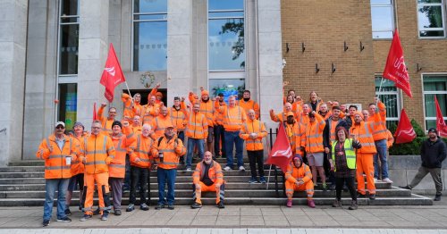 Rugby's striking binmen hold town centre rally over 'toxic' pay row