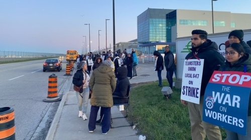 Striking food service workers at Toronto's Pearson airport say meals on some flights may be impacted by labour action