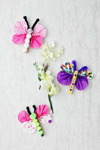 How to make clothes pin butterflies – Recycled Crafts
