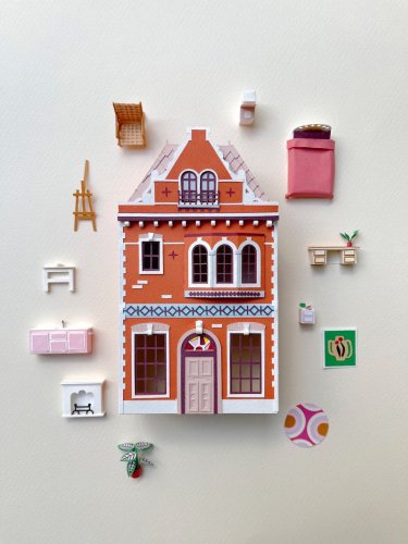 Take a tour of Adrian & Gidi's tiny paper dollhouse passion project