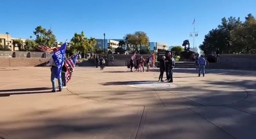 Tens Of People Show Up To 'Huge' AZ Protest To 'Redo' Election