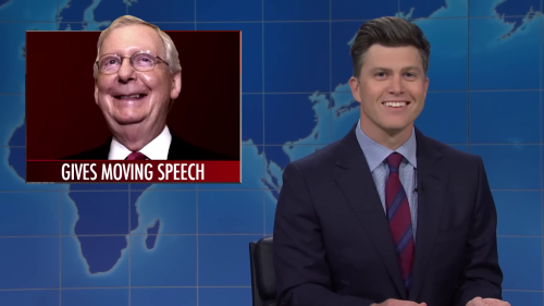 SNL Rips Trump Waving At Migrants, Dances On McConnell's Grave