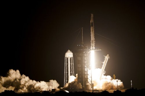 Up and away: SpaceX blasts diverse crew to space station