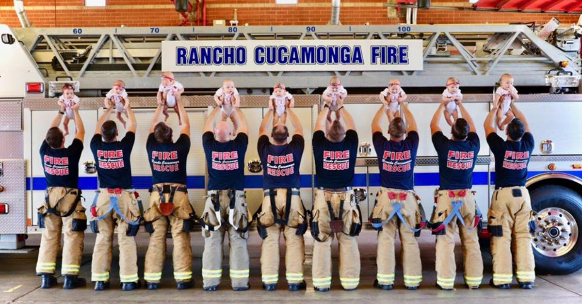 9 Firefighter Dads Had Babies At The Same Time And Had A Charming Photo Shoot To Celebrate