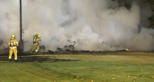 Crews battle blaze on rural property west of Edmonton