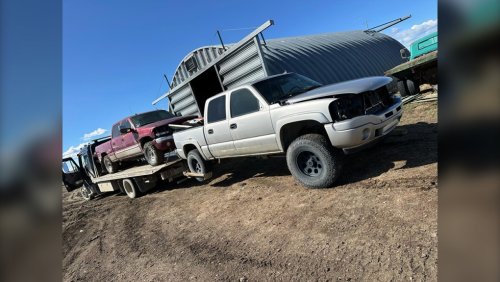 Search of rural property in Vulcan County leads to recovery of 12 stolen pickup trucks