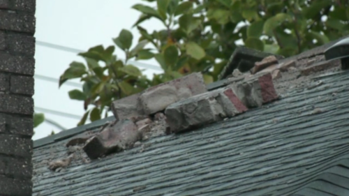 'It was pretty crazy': Lightning strike blows chimney into Burnaby backyard