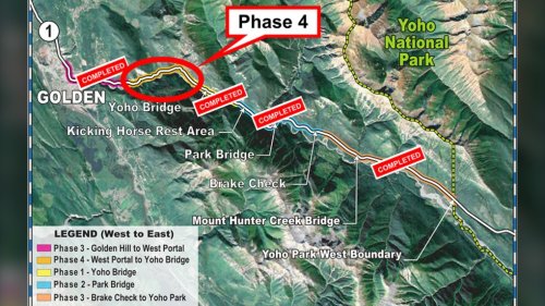Trans-Canada Highway closes outside Golden, B.C. for several months, detour in place