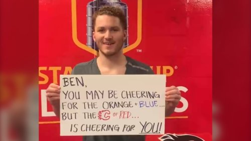 Matthew Tkachuk sends support to Edmonton Oilers mega-fan Ben Stelter