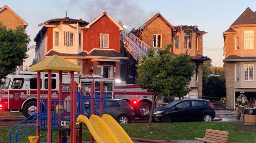 4 families relocated after fire rips through homes in Laval