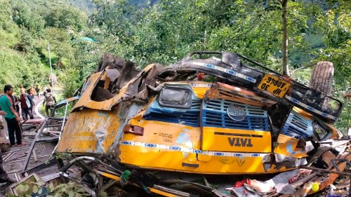 16 dead, including schoolchildren, after bus falls into gorge in India