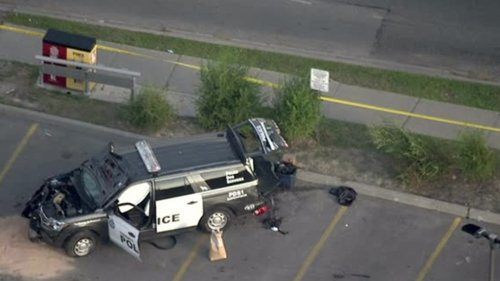 Suspect already in handcuffs allegedly steals Toronto police SUV with two dogs inside