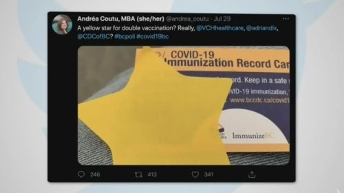 Health authority apologizes for yellow stars