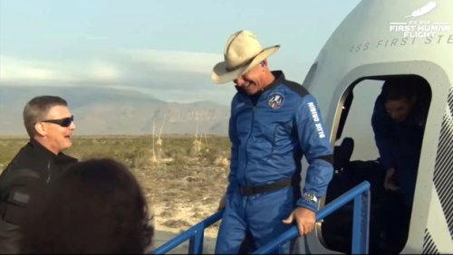 Hat trick: Jeff Bezos' cowboy headgear steals the show at ...