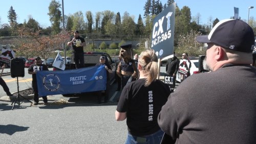 Corrections officers in B.C. rally for safety amid surge in assaults by inmates