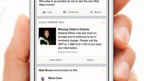 Facebook Amber Alerts system launches in Canada