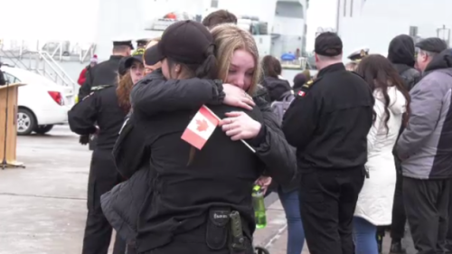 HMCS Glace Bay and Shawinigan crews bid farewell to loved ones