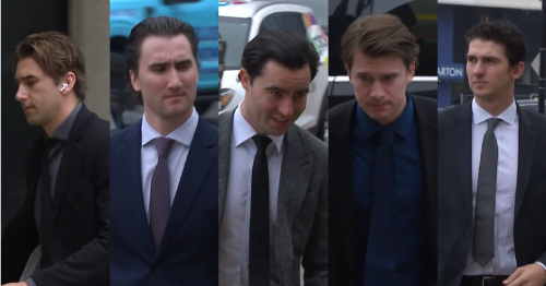 Howden breaks down on witness stand in sexual assault trial of five of his ex-teammates