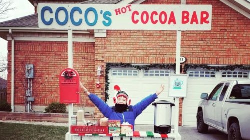 10-year-old Ontario boy raises money for SickKids with hot chocolate stand