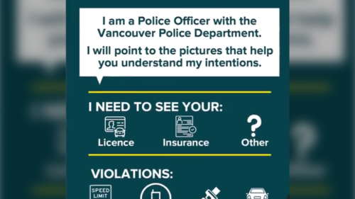 Vancouver police introduce 'visor cards' to facilitate communication with deaf residents