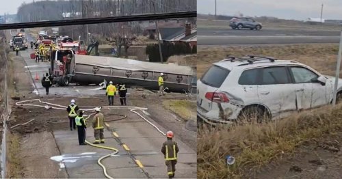 Burlington man charged in fuel tanker crash that spilled 53,000 litres of diesel on QEW