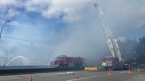 Mill Bay mall fire closes Trans-Canada Highway