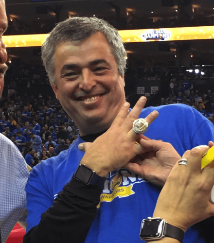 Eddy Cue is a baller with Apple Watch and Golden State Warriors championship ring