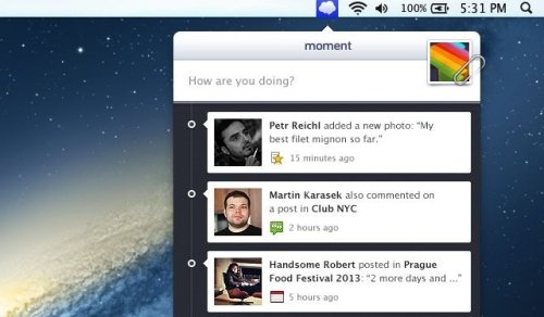 Moment Gives You Access To Facebook From Your Mac’s Menubar