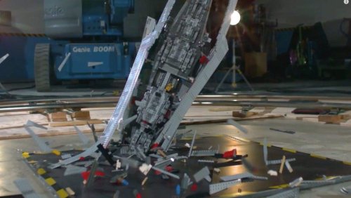 Massive LEGO Star Wars ship destroyed in high-def slo-mo