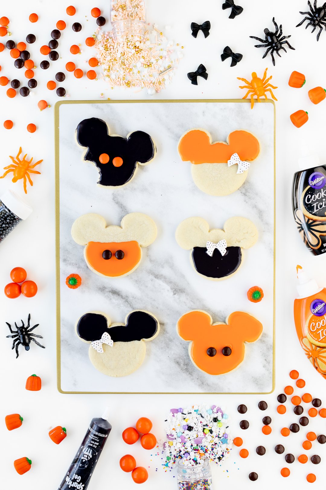 Orange and Black Mickey Halloween Cookies