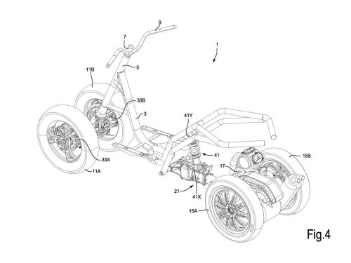 Piaggio Patents Leaning Four-Wheeler