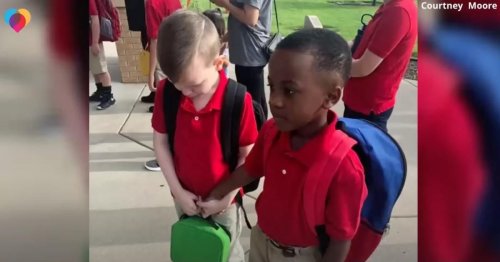 8-yr-old saw fellow classmate with autism crying on first day of school—his thoughtful response made the kid 'happy'