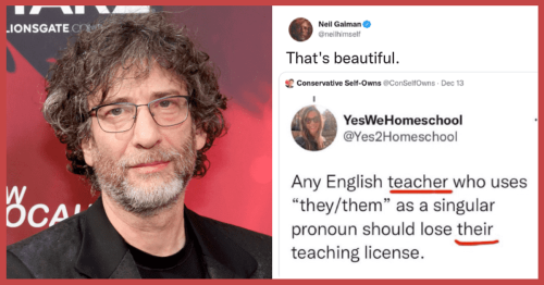 Author Neil Gaiman hands a free history lesson to those attacking 'They/Them' pronouns
