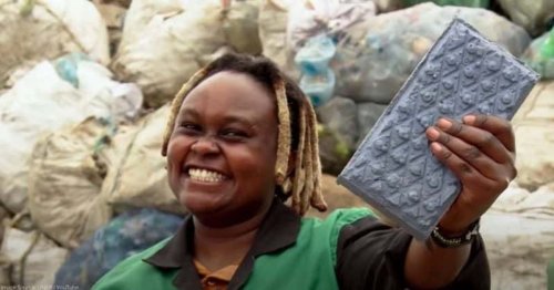 A Kenyan woman's startup recycles plastic into bricks that are five times stronger than concrete