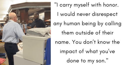 Black father delivers powerful lecture after his 10-year-old son was called the N-word by a white store clerk