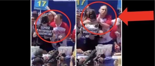 Joey Chestnut Throttles Protester During Nathan’s Hot Dog Eating Contest In Awesome Viral Video