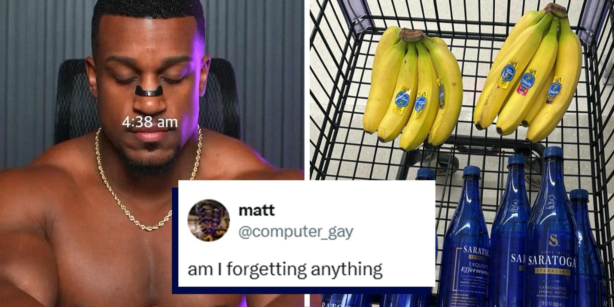 Wake up at 3:32 am. Dunk in Saratoga ice water. Rub banana on face. Get roasted by the internet. Ashton Hall’s morning routine is the biggest meme on the internet right now