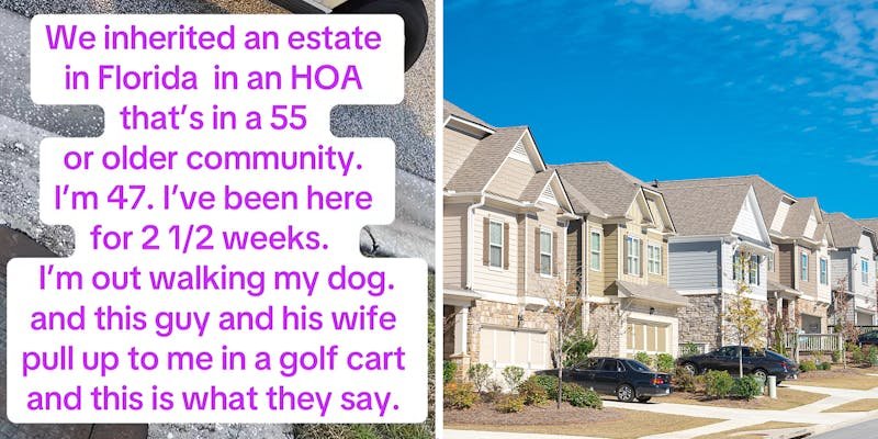 ‘I’ve been here 2 weeks’: New resident walks his dog down the street of his neighbourhood. Then an HOA member in a golf cart stops him