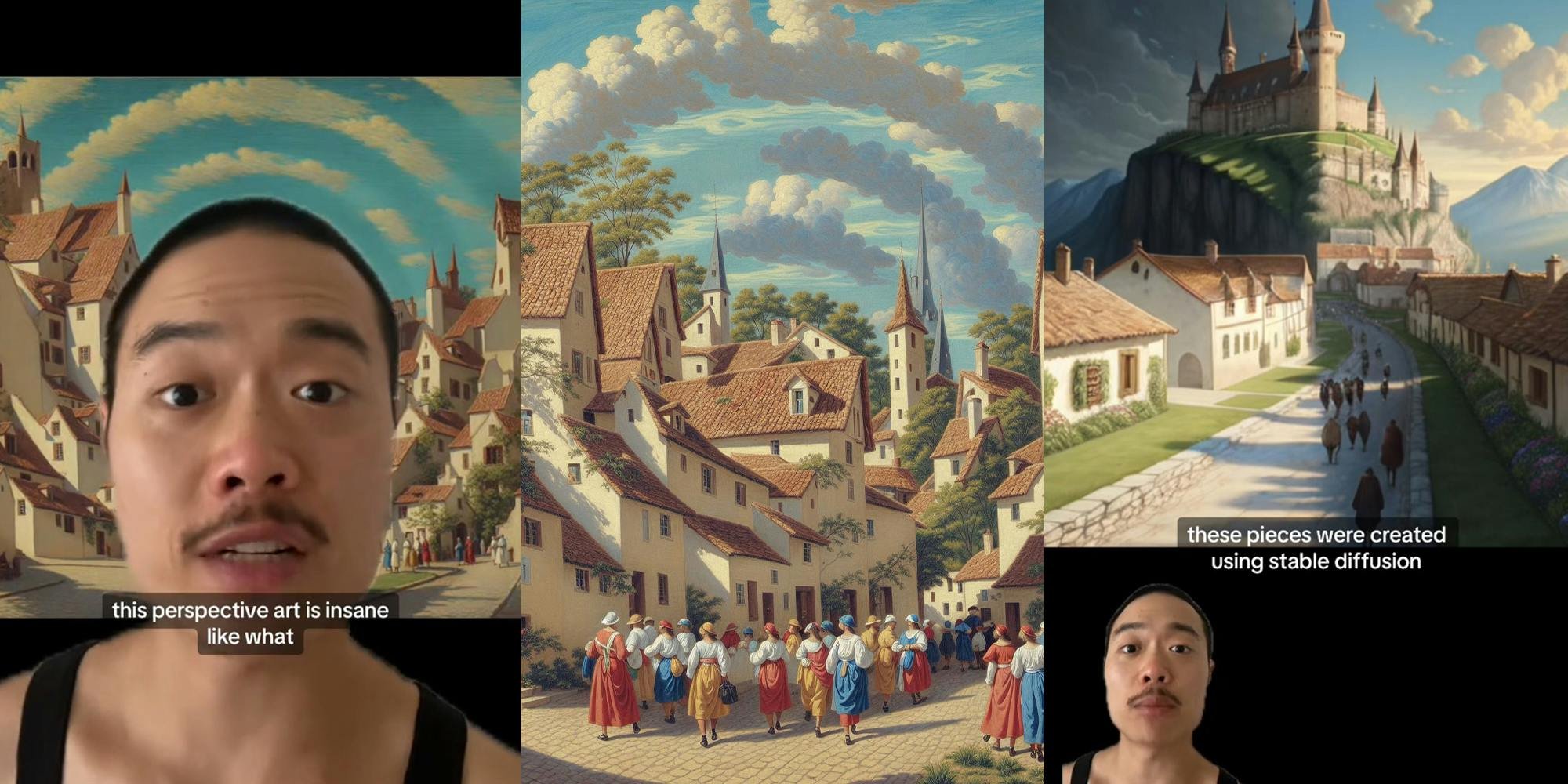 Viral 'Spiral Town' painting sparks controversy over AI art