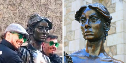 ‘This is so weird and disgusting’: Viral video reignites debate over groping statues for ‘luck’