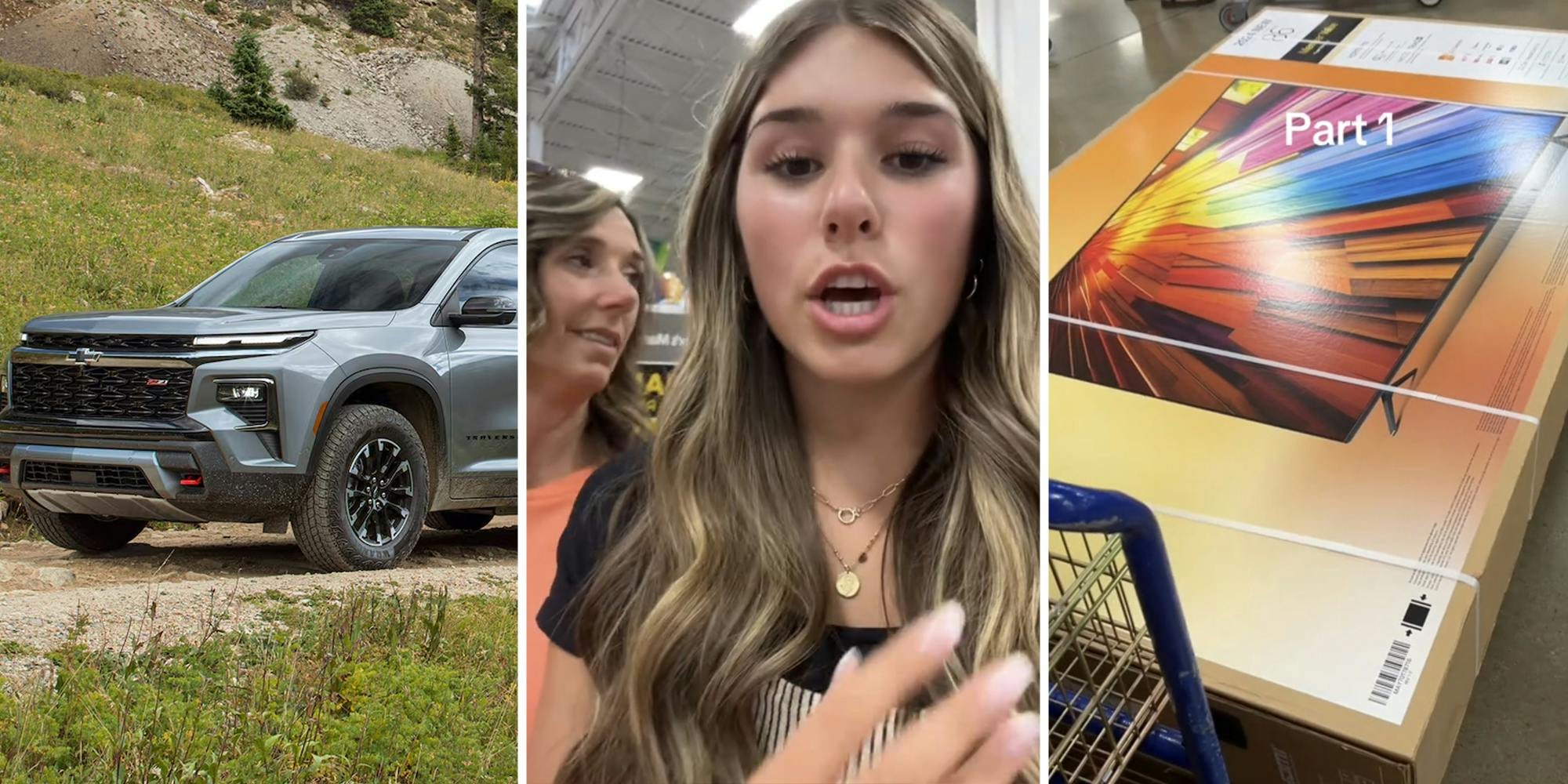 ‘I have to be in the backseat of the car’: Sam’s Club customer tries to fit 86-inch LG TV into a Chevrolet Traverse
