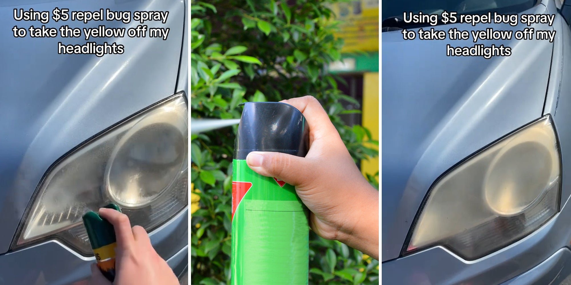 ‘I did this a few weeks ago and they are still clear’: Driver shares how to fix foggy headlights—all it takes is $5 bug spray